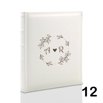 Album ślubny, wklejany, 60 kremowych stron, personalizowany, 12 wzorów